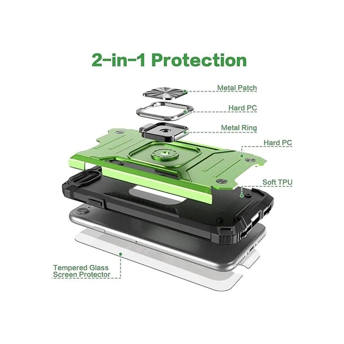 IDYStar Funda para iPhone SE 2020 con protector de_6