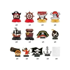Haooryx 12 piezas centrales de panal pirata decoración de_2