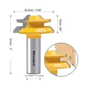 Newdeli Broca de enrutador de 45 grados vástago de 12_2