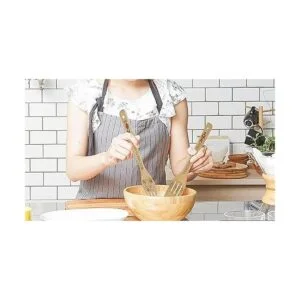 YUJU Juego de 5 cucharas de cocina de madera de abeja_5