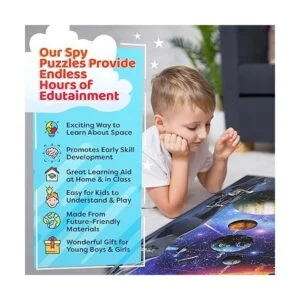 Rompecabezas espía de sistema solar con tarjetas y lupa 2_3