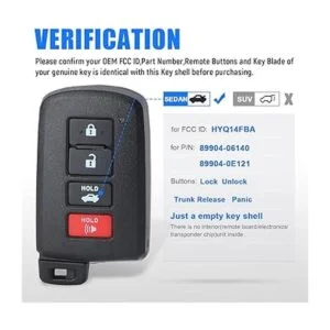 Keymall Carcasa para llave de avalon Camry Corolla_3