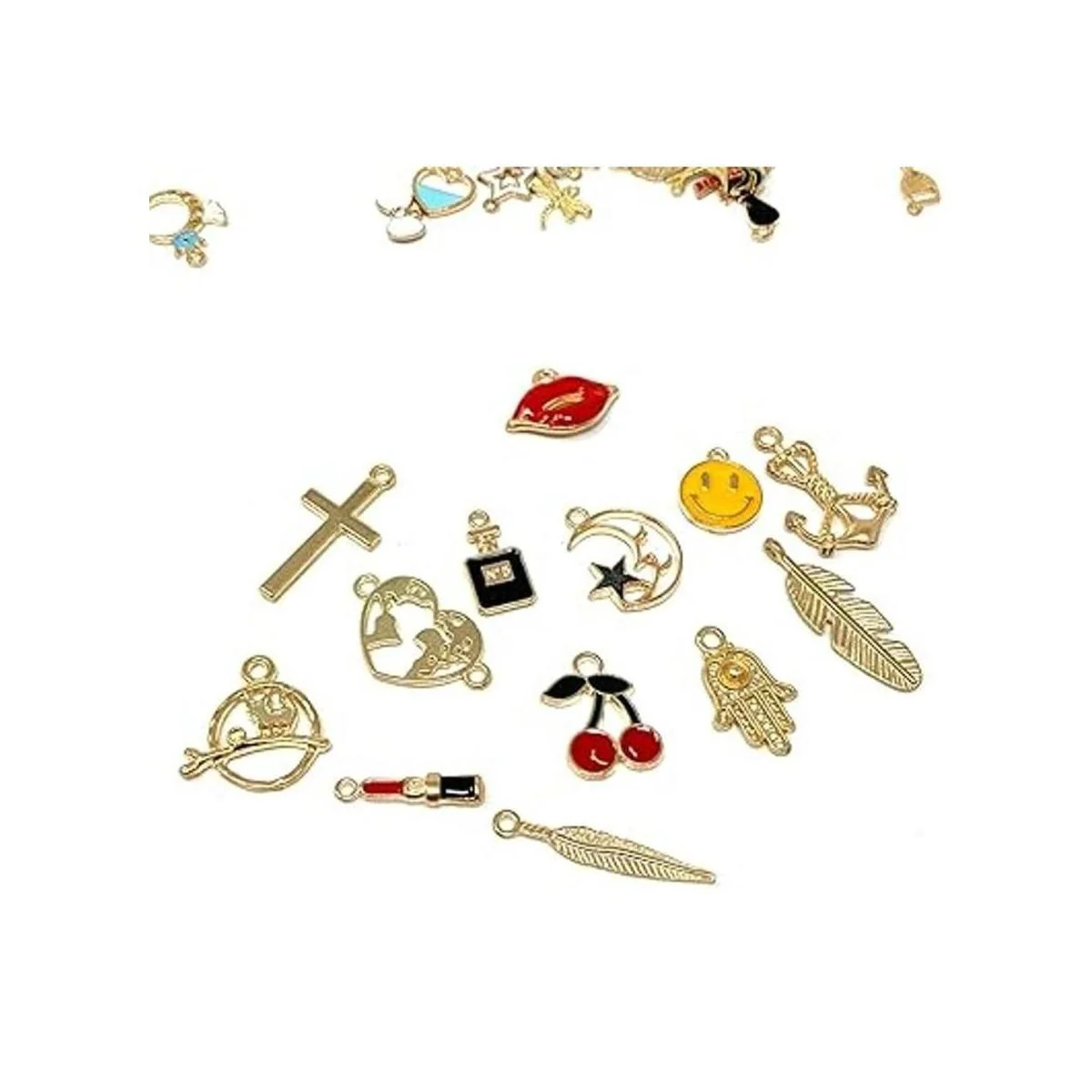 JIALEEY 110 colgantes de esmalte chapado en oro surtidos_4