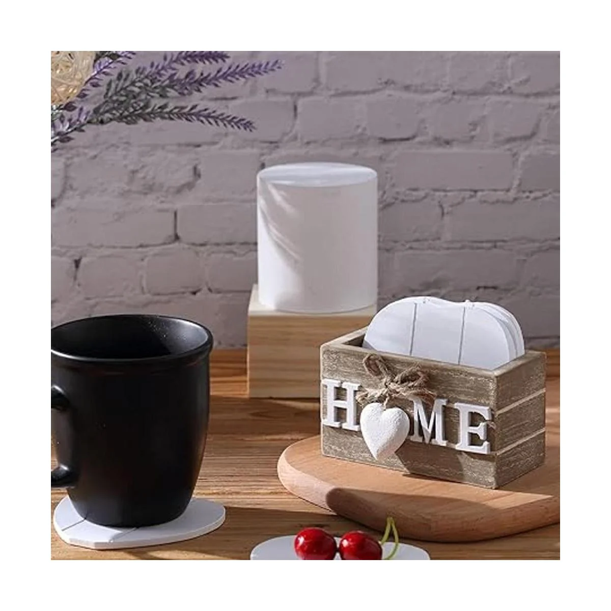 Posavasos para bebidas juego de 6 posavasos de madera con_5