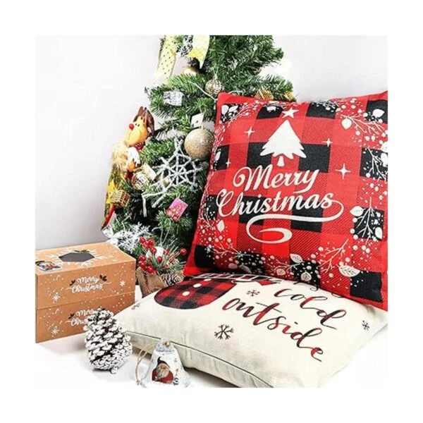 Juego de 4 fundas de almohada de Navidad de 18 x 18_6