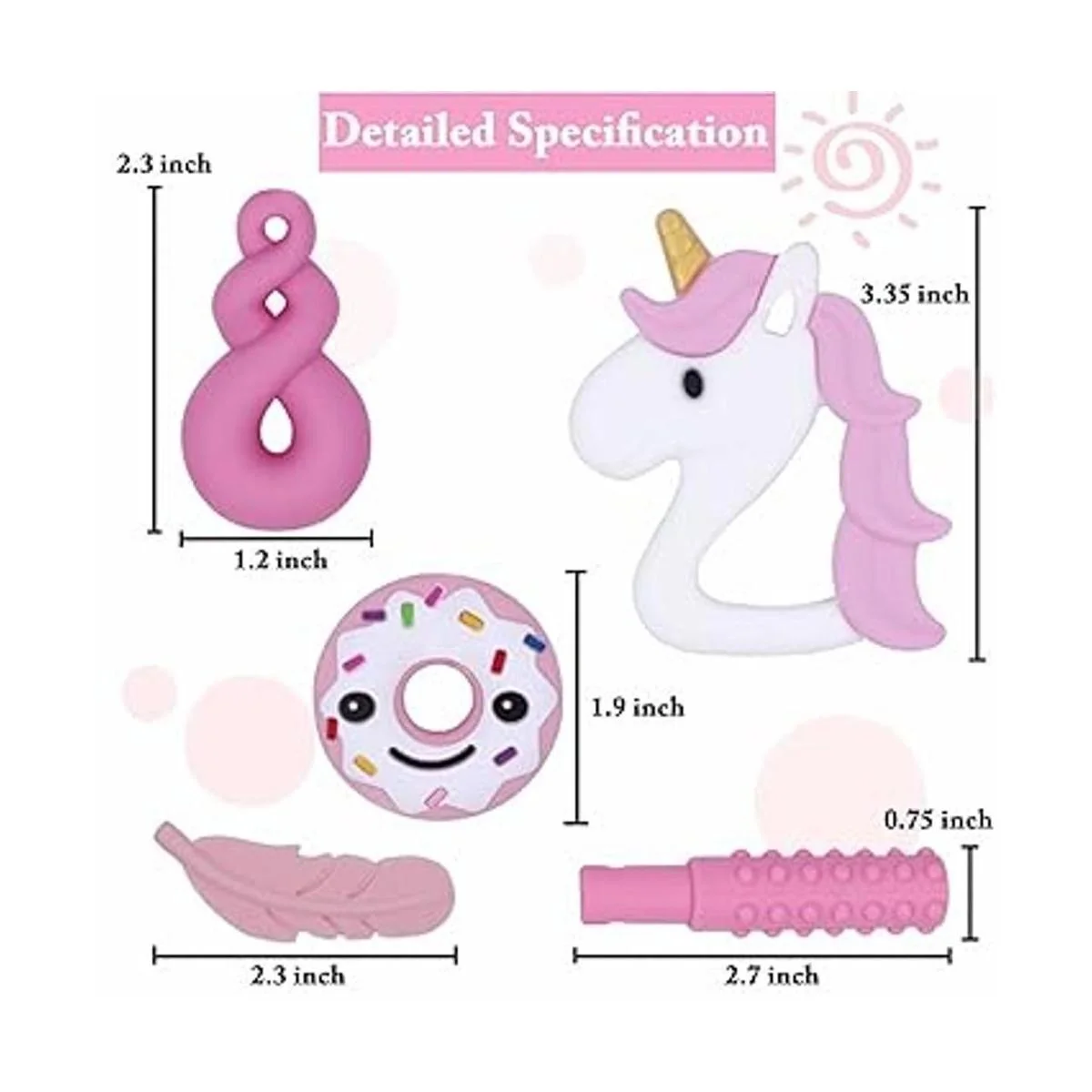 Collar sensorial masticable para niñas 5 collares_2