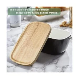 ALELION Mantequilla con tapa recipiente de cerámica para_6