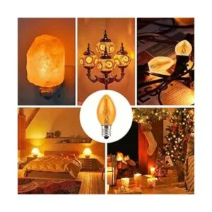 KINUR Bombillas LED C7 E12 base de candelabro ámbar de_4