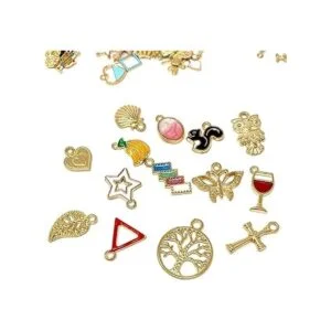 JIALEEY 110 colgantes de esmalte chapado en oro surtidos_6