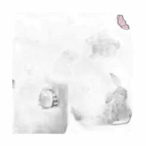 ROFARSO Linda calcomanía de pared de conejito de dibujos_1