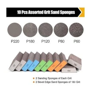 BOSHCRAFT Paquete de 10 esponjas de lijado bloques de_2