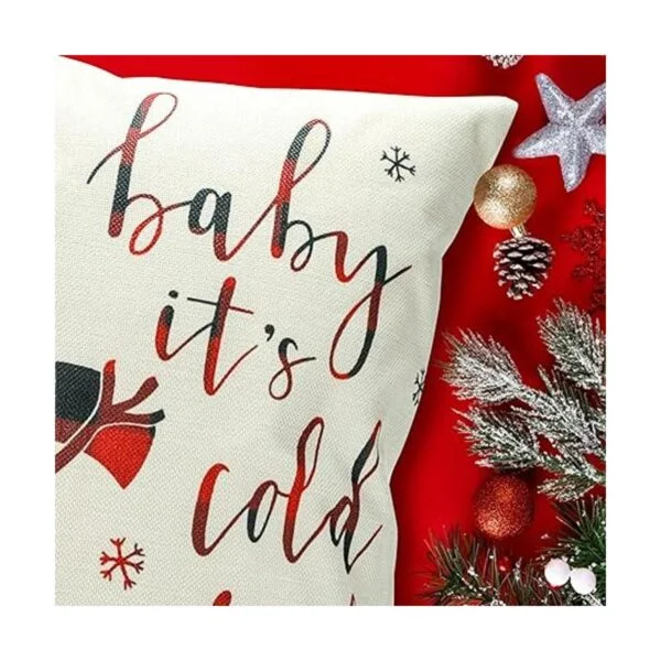 Juego de 4 fundas de almohada de Navidad de 18 x 18_3
