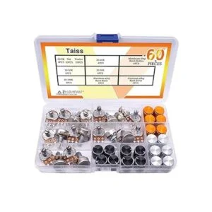 Taiss Kit de potenciómetro de 60 piezas B5K 10K 20K 50K_4