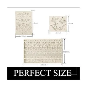 Moldes de silicona barrocos molde de fondant con borde de_2