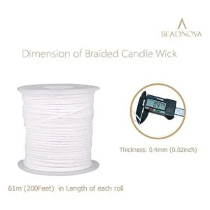 Beadnova Mecha de vela 400.3 ft de algodón trenzado_2