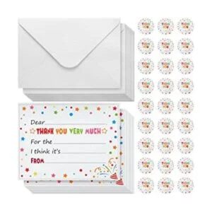 120 tarjetas de agradecimiento para niños rellenan el_1