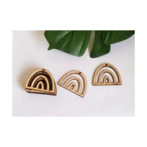 30 piezas de pendientes de madera arco iris pendientes de_2