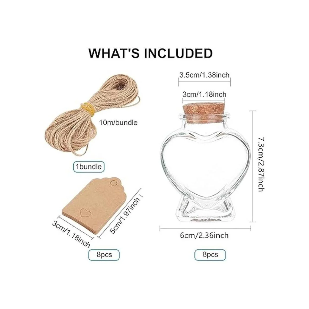 BENECREAT Paquete de 8 tarros de vidrio en forma de_2