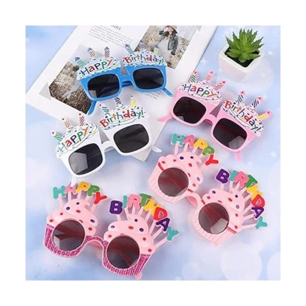 6 sombreros de feliz cumpleaños y 6 lentes de sol de feliz_3