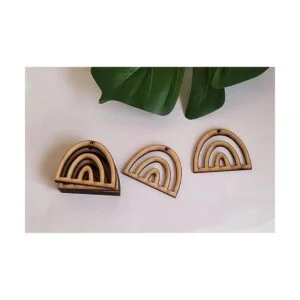 30 piezas de pendientes de madera arco iris pendientes de_3