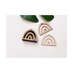 30 piezas de pendientes de madera arco iris pendientes de_1
