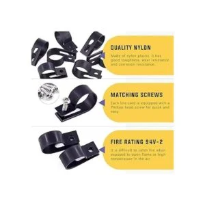 Swpeet Paquete de 120 clips de cable de nailon blanco de_3