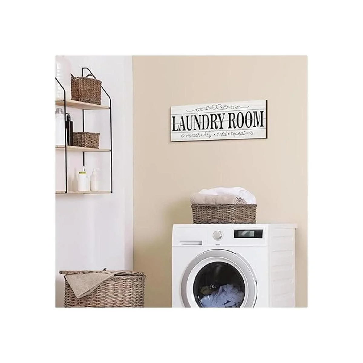 Letrero de madera para lavandería 2 piezas letrero de_4