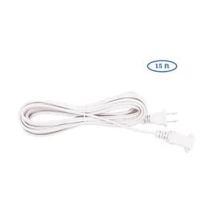 Two Prong Extension Cord 15 FT White Indoor AC 2 Prong_2