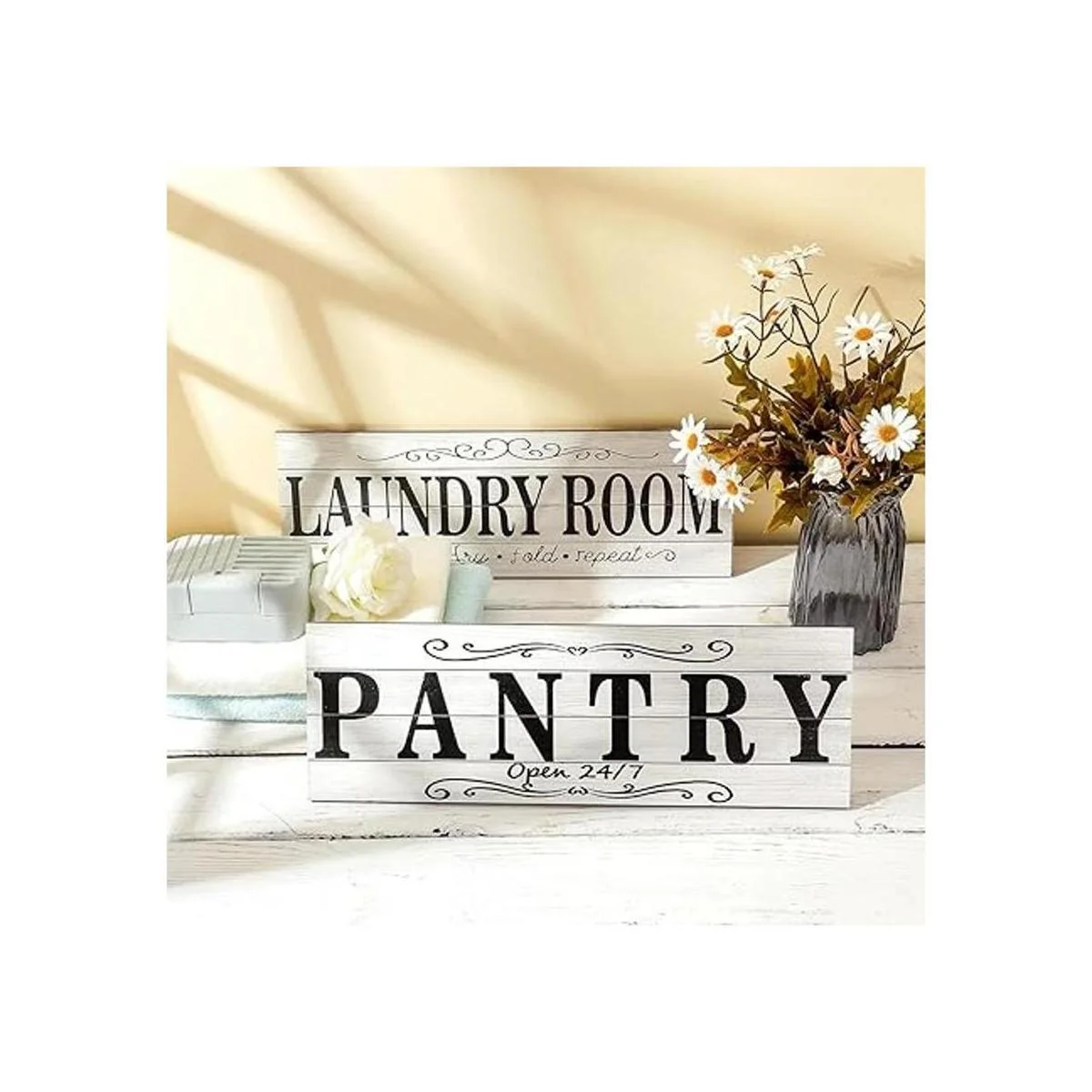 Letrero de madera para lavandería 2 piezas letrero de_7