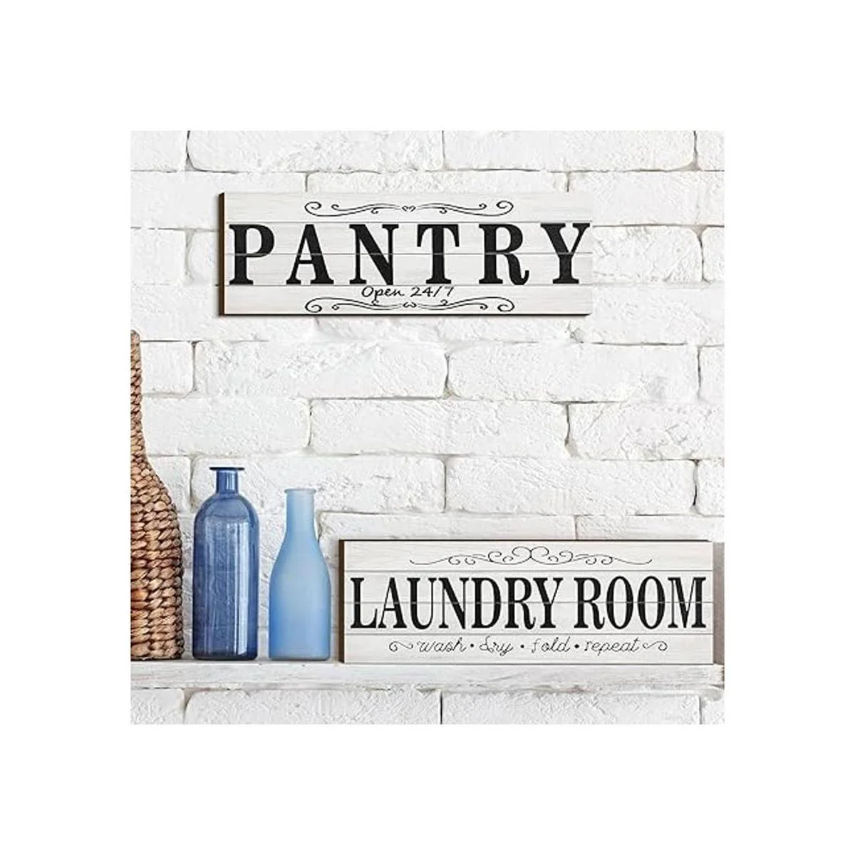 Letrero de madera para lavandería 2 piezas letrero de_3