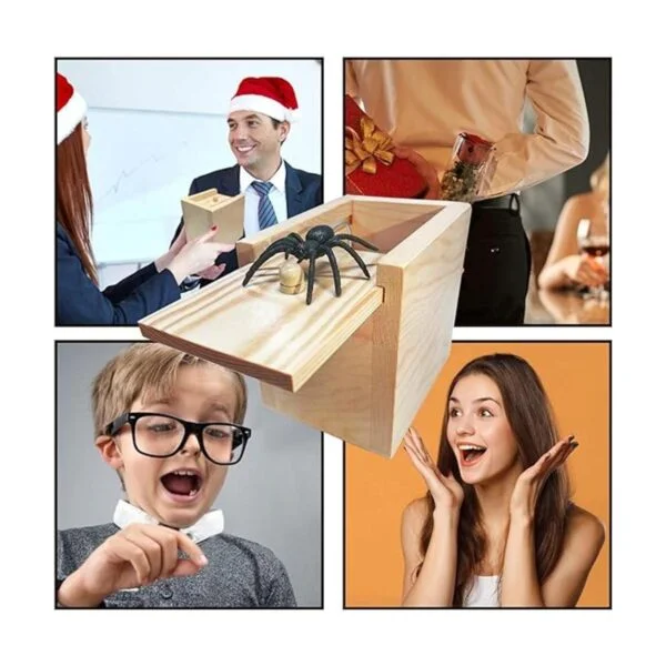 Jishi Caja de broma de araña regalo divertido de broma_7