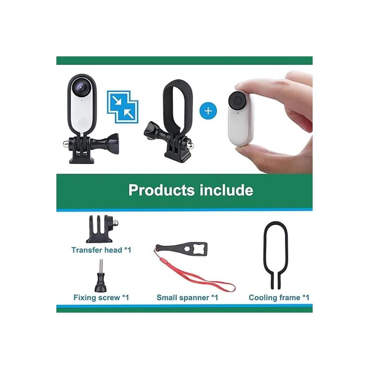 Soporte de cámara de marco de montaje para Insta360 Go 2_7