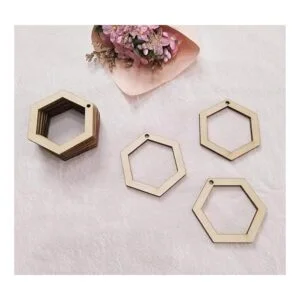 30 pendientes de madera hexagonal sin terminar para_4