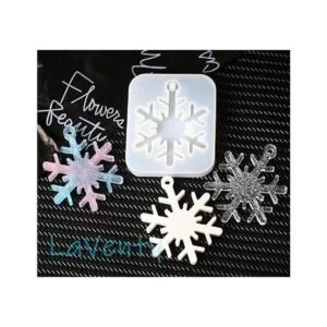 LaVenty 2 moldes de resina de copo de nieve de invierno_3