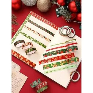 21 rollos de cinta adhesiva Washi navideña cinta adhesiva_4