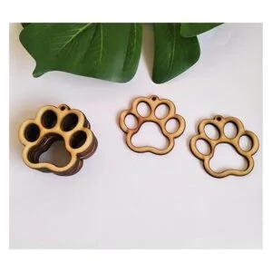 30 pendientes de madera sin terminar con estampado de pata_6