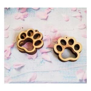 30 pendientes de madera sin terminar con estampado de pata_2