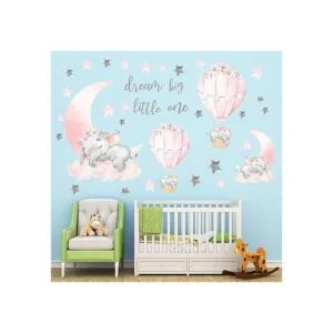 Dream Big Little One Calcomanías de pared de elefante_4