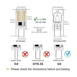 Bombilla LED G8 regulable base tipo JCD bipin T4 blanco_2