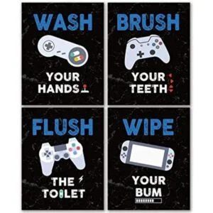 Gamer Póster decorativo para pared de baño diseño de_1