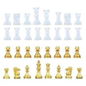 Juego de moldes de ajedrez de resina Endoto de 16 piezas_1