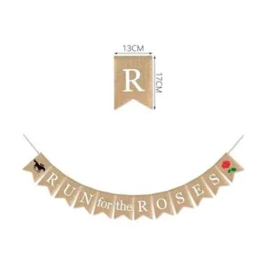 SWYOUN Burlap Run for The Roses Banner Kentucky Derby_4