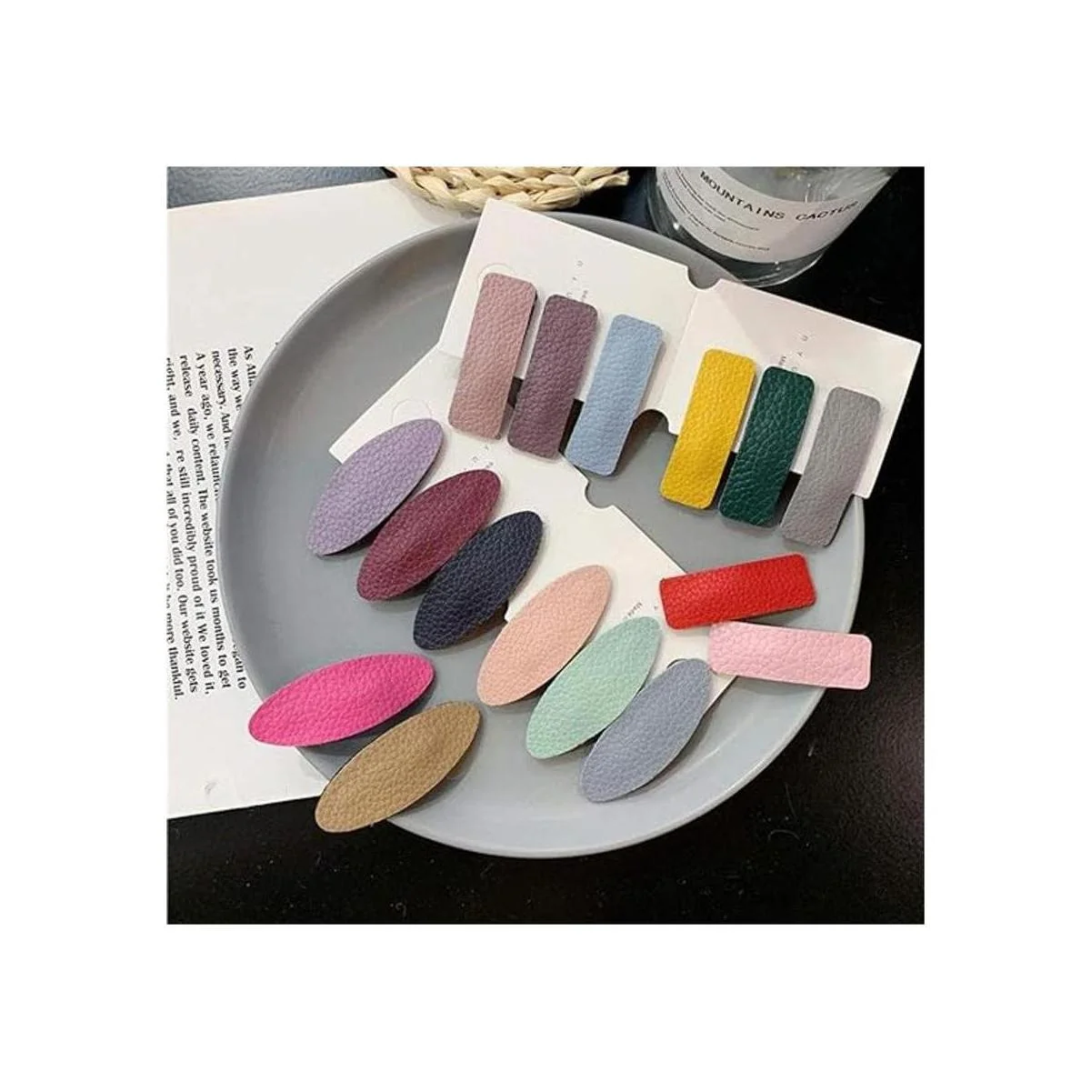 Picheng Juego de 15 hojas de cuero sintético sólido de 8.2_6