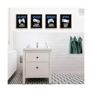 Gamer Póster decorativo para pared de baño diseño de_4
