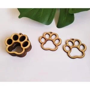 30 pendientes de madera sin terminar con estampado de pata_3