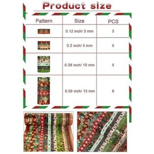 21 rollos de cinta adhesiva Washi navideña cinta adhesiva_2