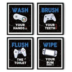 Gamer Póster decorativo para pared de baño diseño de_2