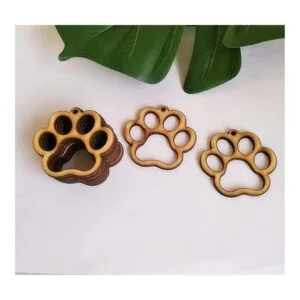 30 pendientes de madera sin terminar con estampado de pata_5