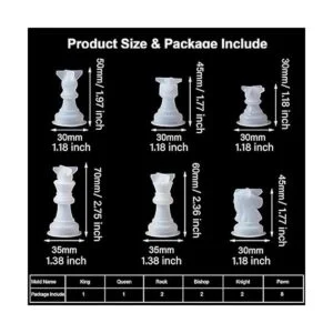 Juego de moldes de ajedrez de resina Endoto de 16 piezas_3