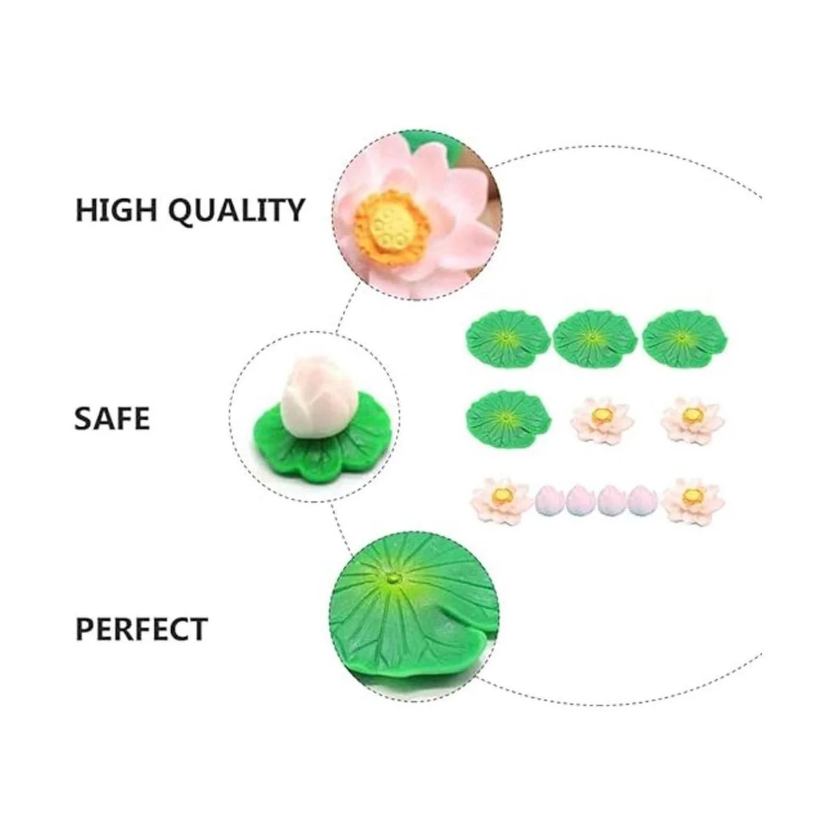 12 almohadillas artificiales flotantes de flores de loto_6